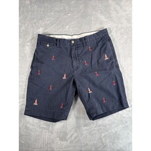 Polo Ralph Lauren Shorts Mens 34 Blue Bedford Chino Lighthouse Cotton Twill